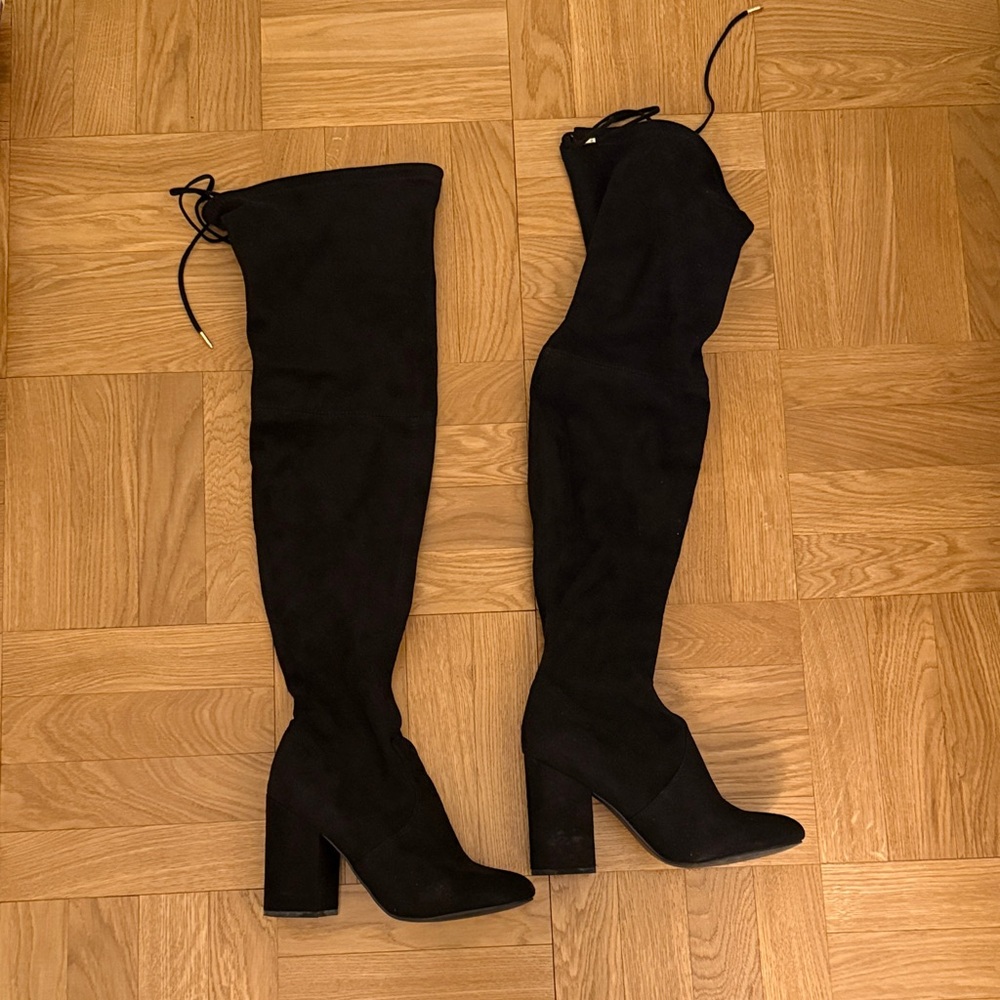 Elegant Black Steve Madden Norri Knee High Women's Boots